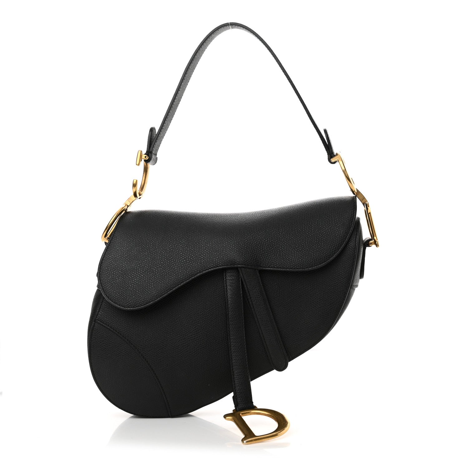 Christian Dior Grained Calfskin Saddle Bag Black 1 of 10
