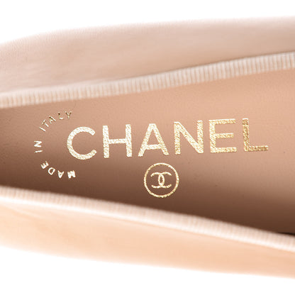 Chanel Lambskin Cap Toe Ballerina Flats 38.5 Beige Black 6 of 9
