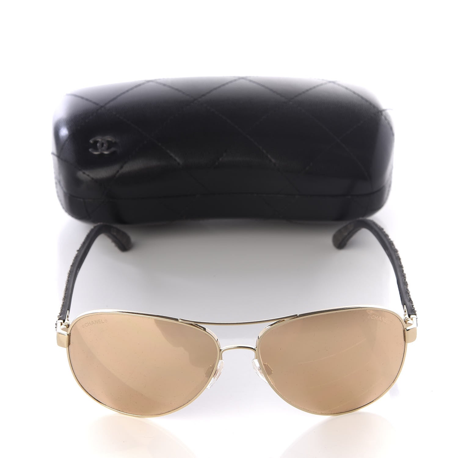 Chanel Pilot Quilting Sunglasses 4207 Gold 6 of 6