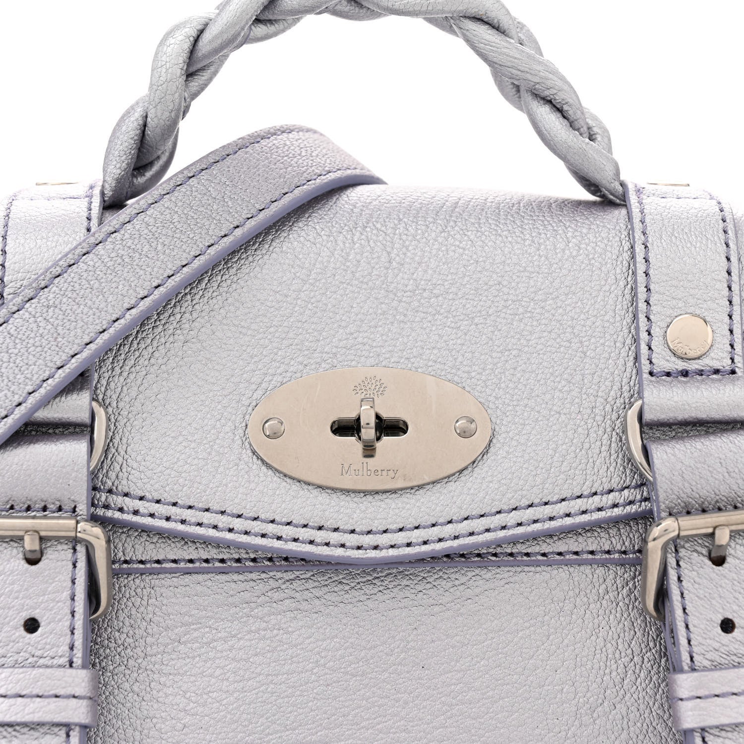 Mulberry Metallic Calfskin Mini Alexa Lilac 7 of 9