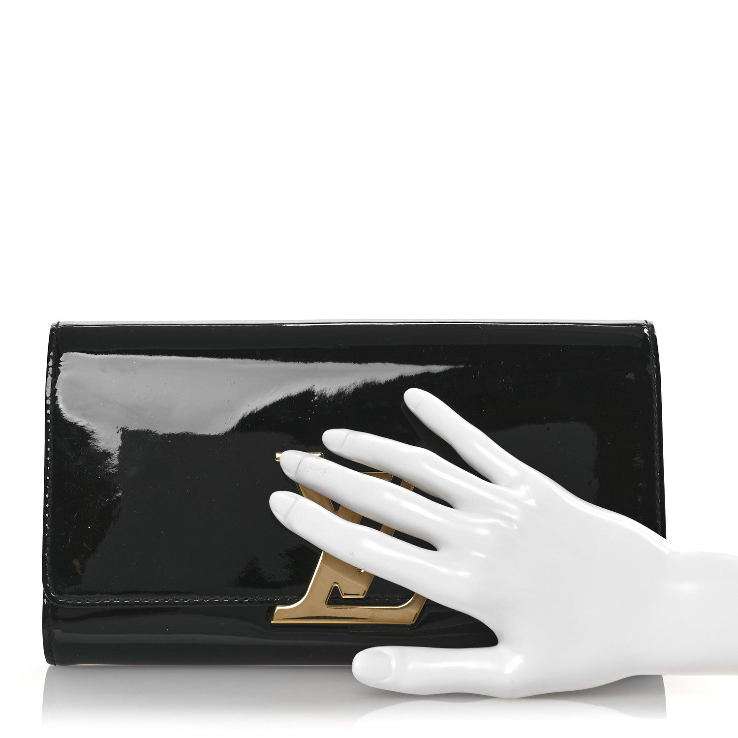 Louis Vuitton Patent Neo Sobe Louise EW Clutch Black 2 of 13