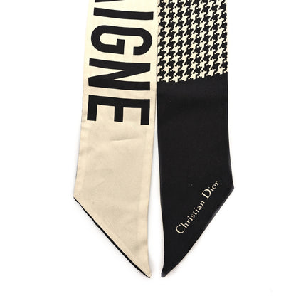 Christian Dior Silk 30 Montaigne Mitzah Scarf Black White 2 of 3