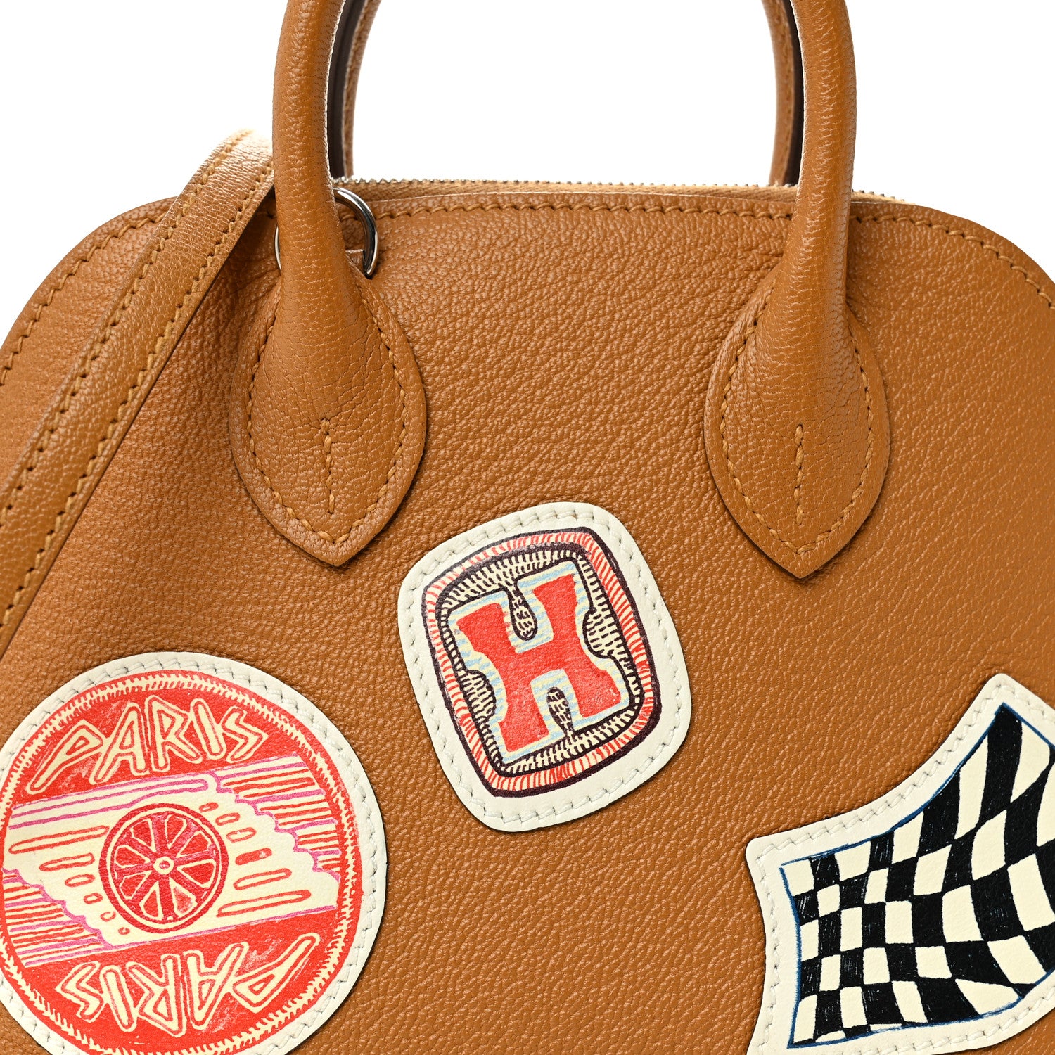 Hermes Chevre Mysore Pique Colle Mini 1923 Bolide Caramel Multicolor 8 of 10