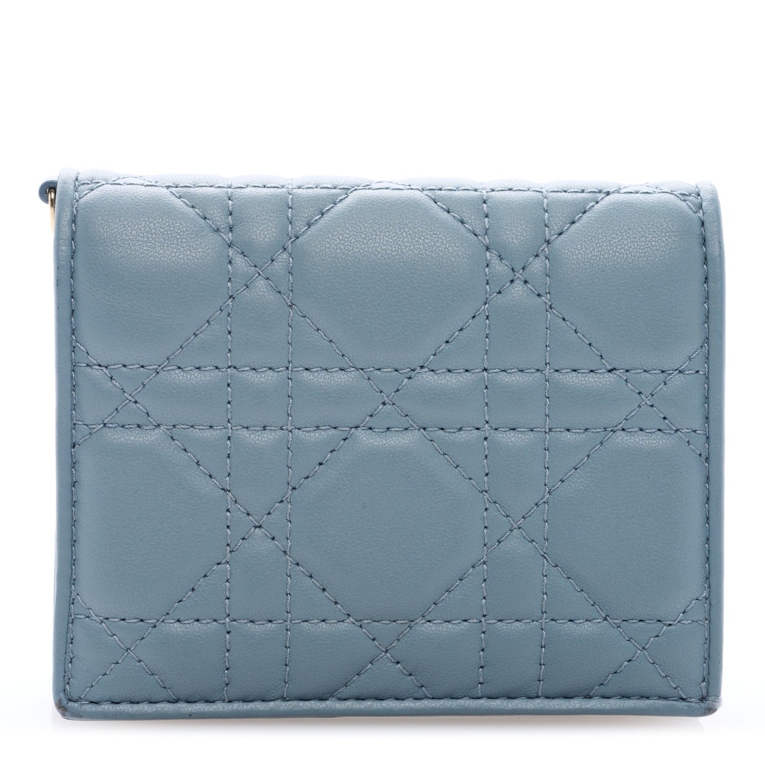 Christian Dior Lambskin Cannage Mini Lady Dior Wallet Cloud Blue 1 of 6