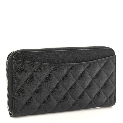 Chanel Caviar Quilted Large Gusset Zip Around Wallet Black 3 of 10