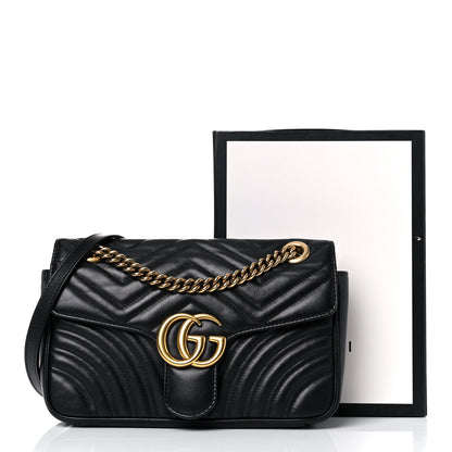 Gucci Calfskin Matelasse Small GG Marmont Shoulder Bag Black 18 of 18