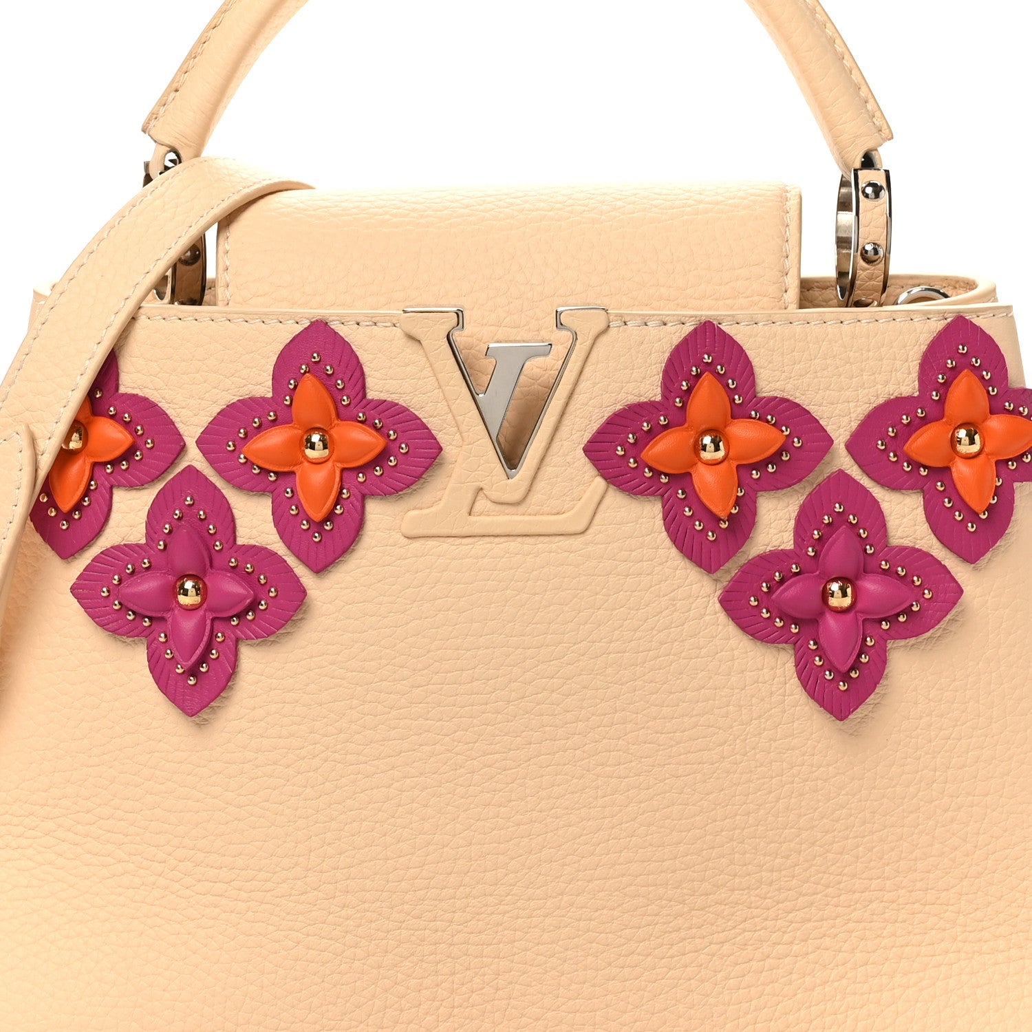 Louis Vuitton Taurillon Mechanical Flowers Capucines BB Dune 7 of 9