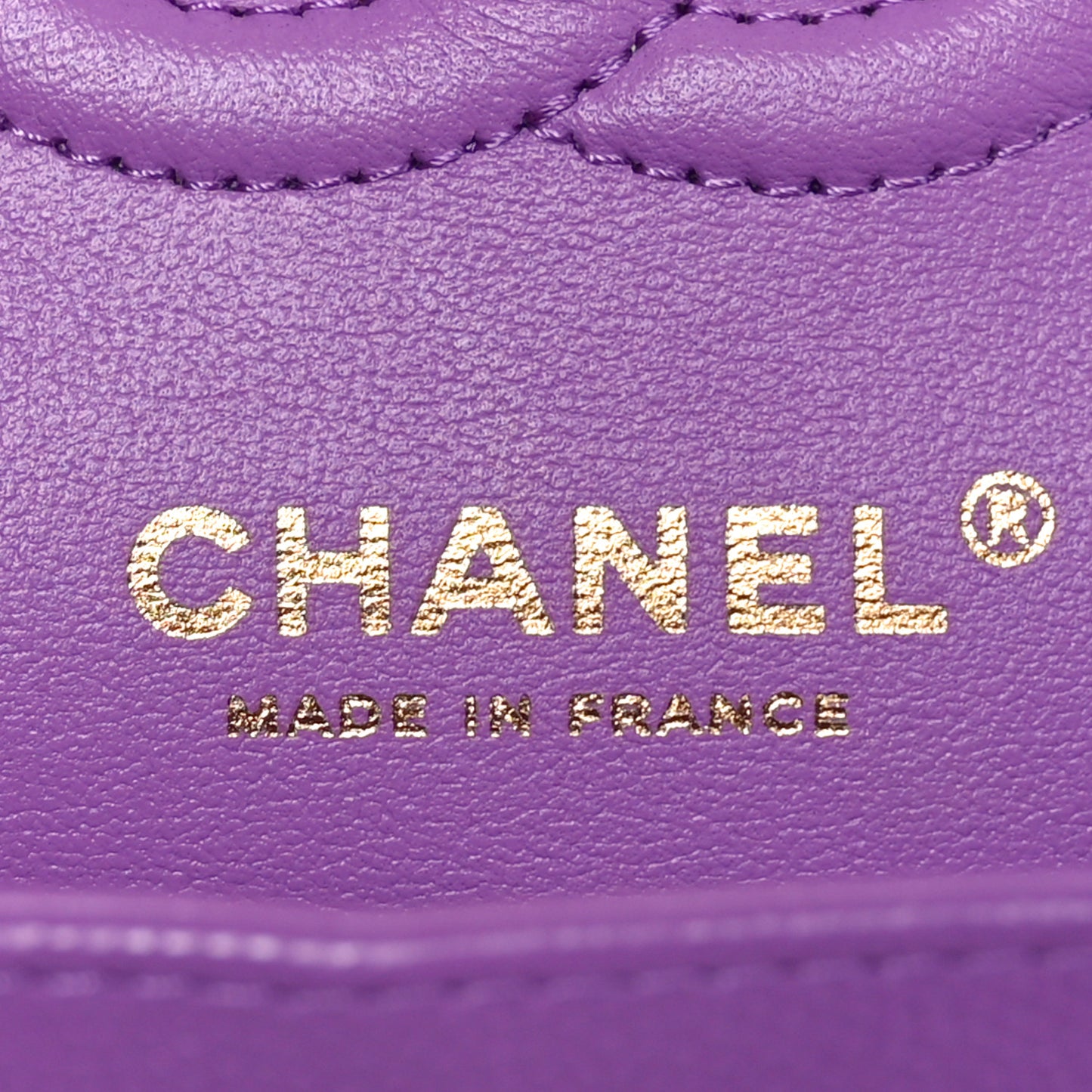 Caviar Quilted Small Double Flap Purple