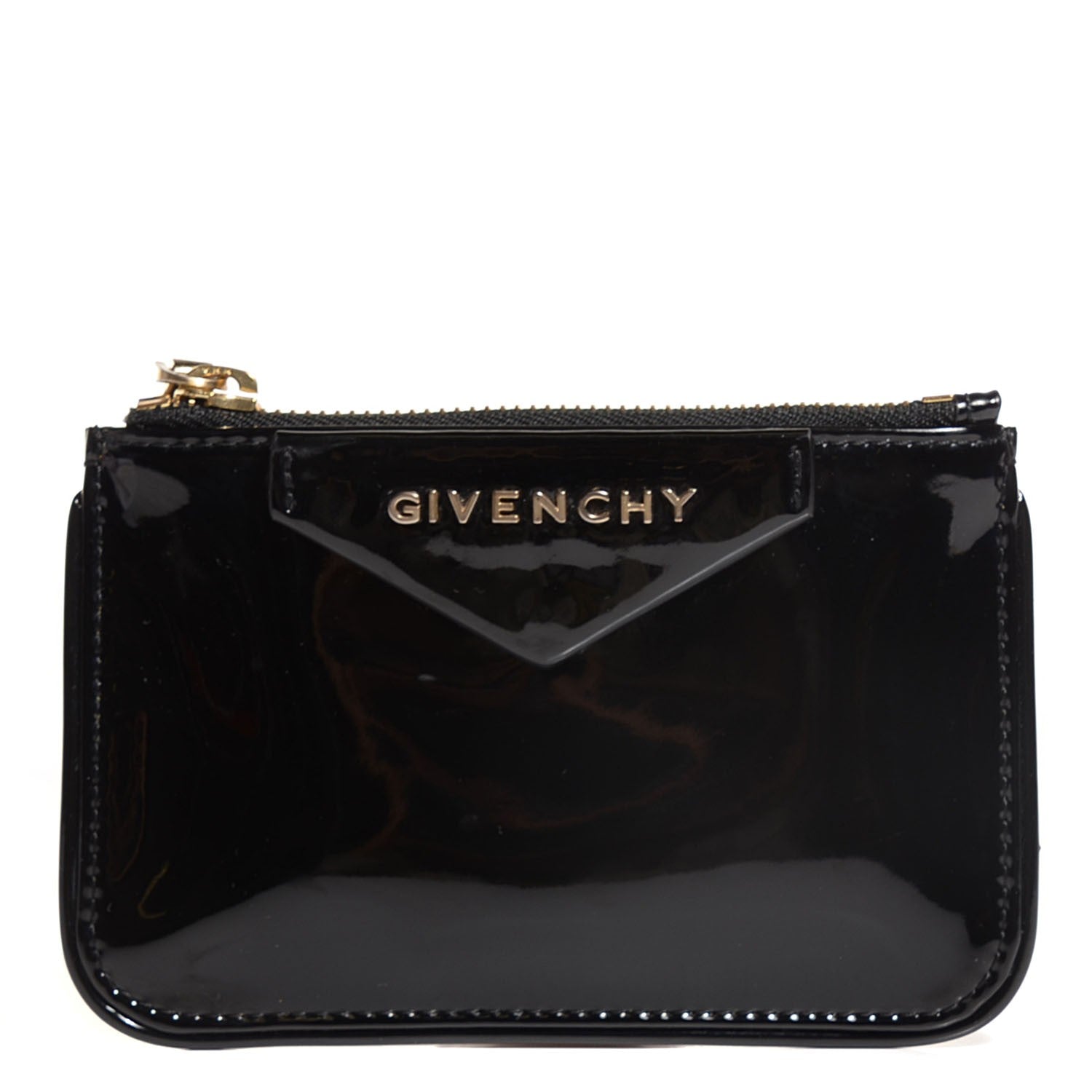 Givenchy Patent Calfskin Small Antigona Flat Pouch Black 1 of 8