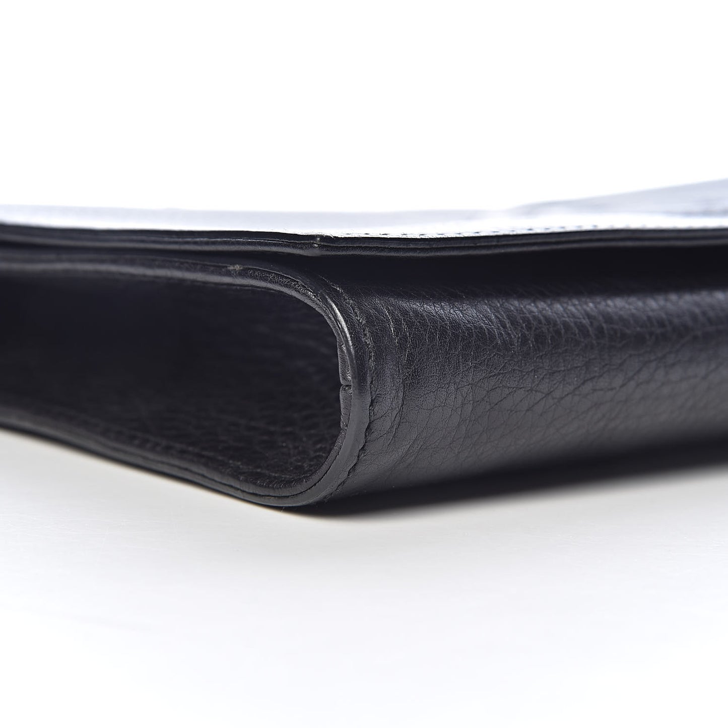Pebbled Calfskin Medium Soho Clutch Black
