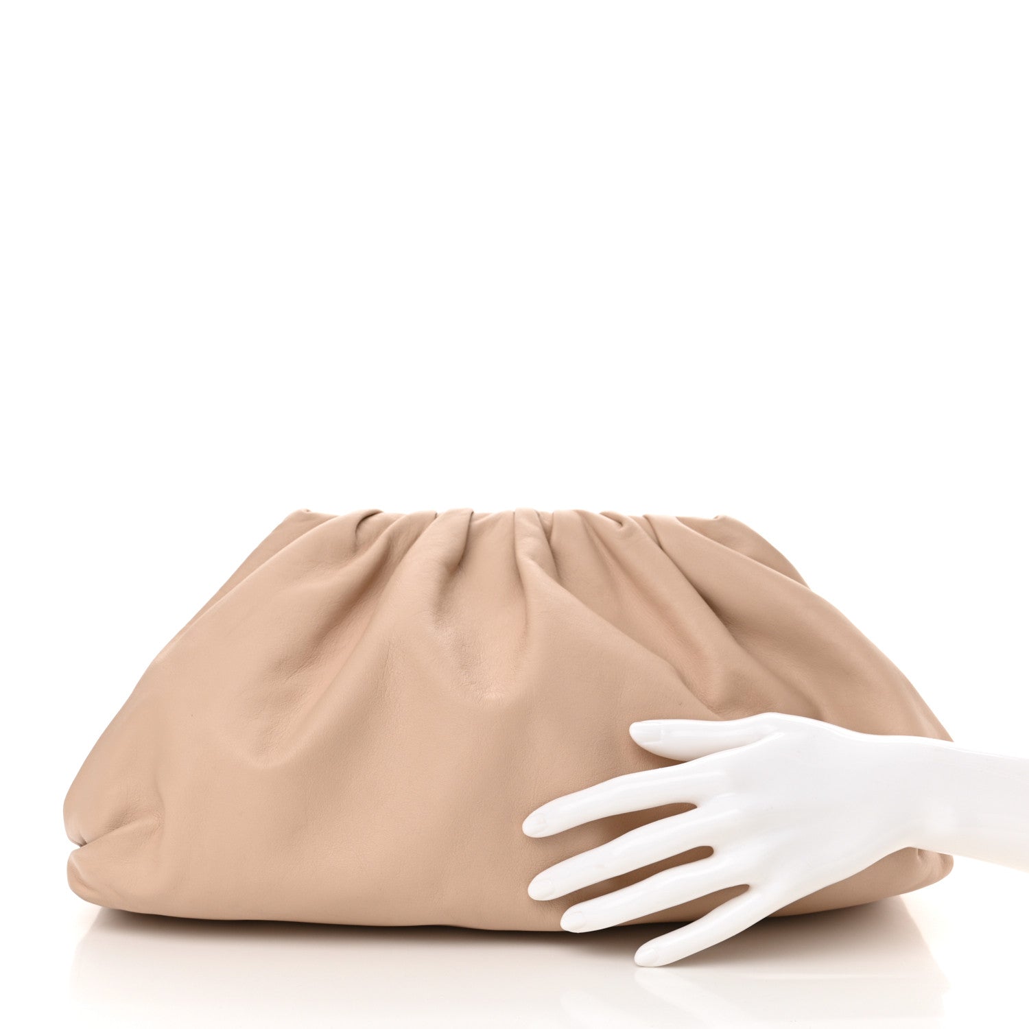 Bottega Veneta Smooth Butter Calf The Pouch Oversized Clutch Nude 2 of 10