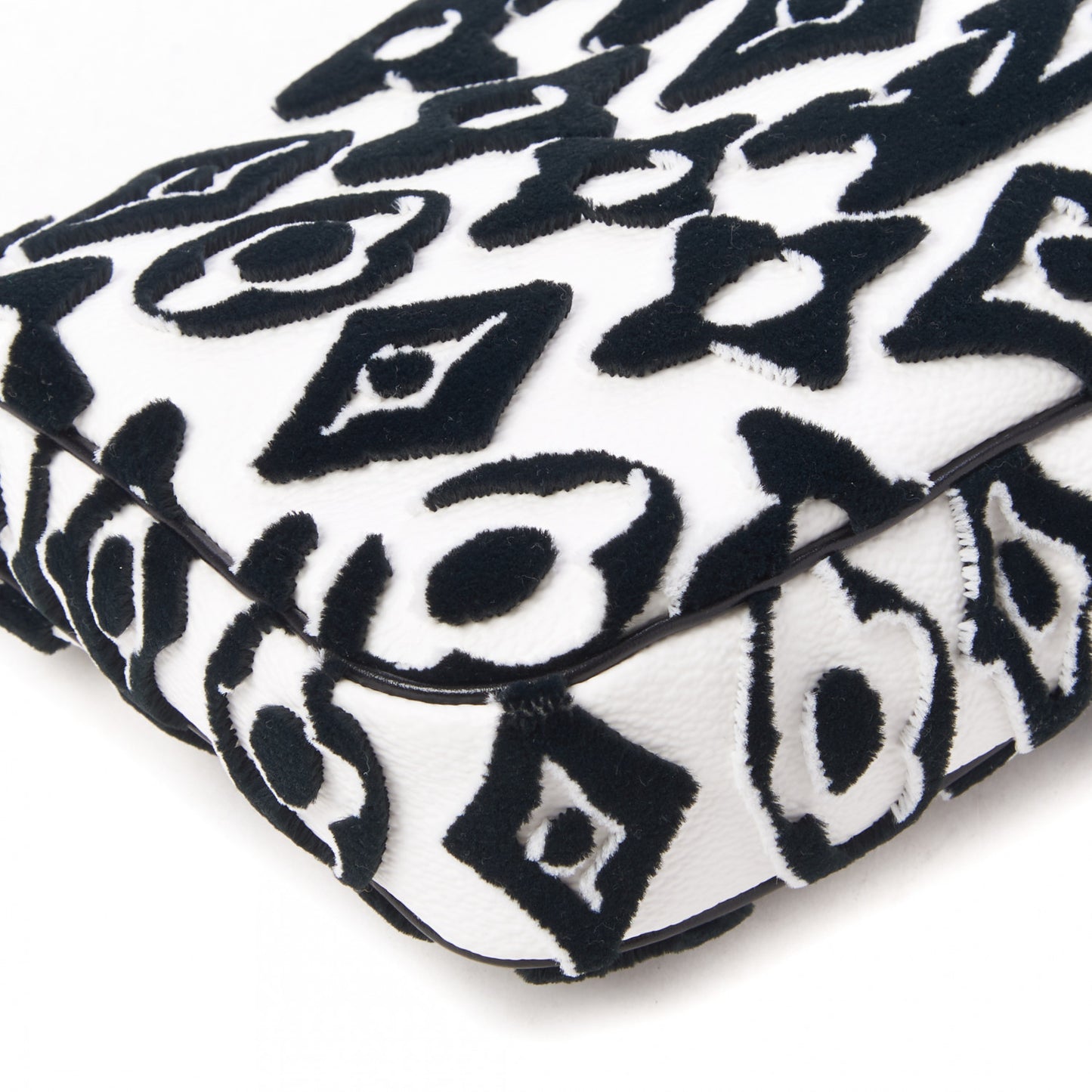 X UF Tufted Monogram Pochette Accessories White Black
