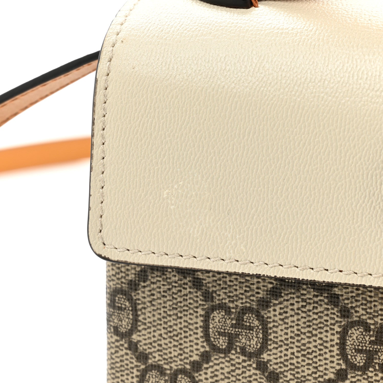 Gucci GG Supreme Monogram New Sakai Calfskin Mini Padlock Top Handle Shoulder Bag Beige Ebony Mystic White Sun Oil 15 of 18