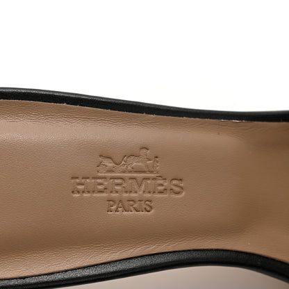 Hermes Calfskin Oasis Sandals 36 Black 6 of 8