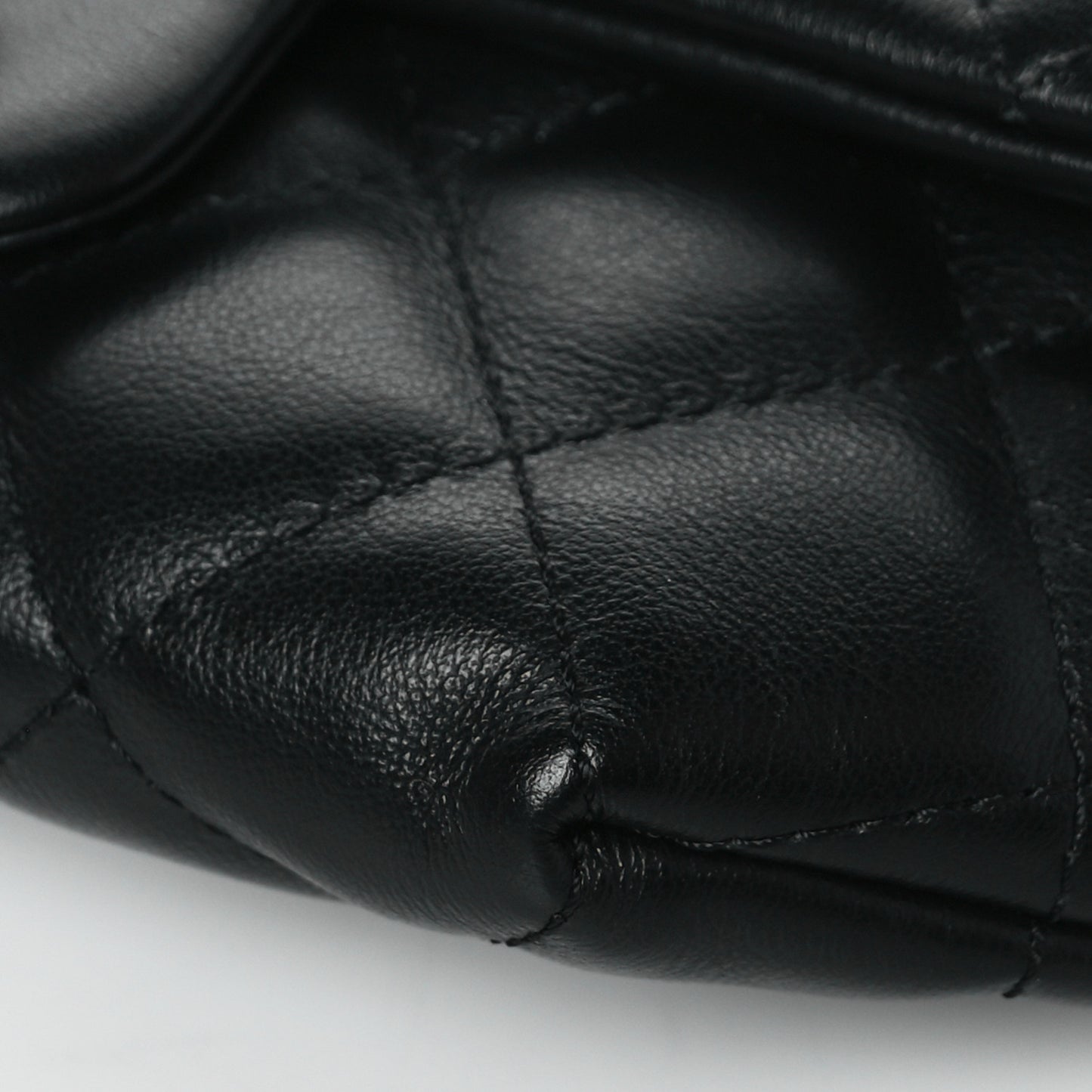 Calfskin Quilted CC Uniform Flap Belt Bag Black