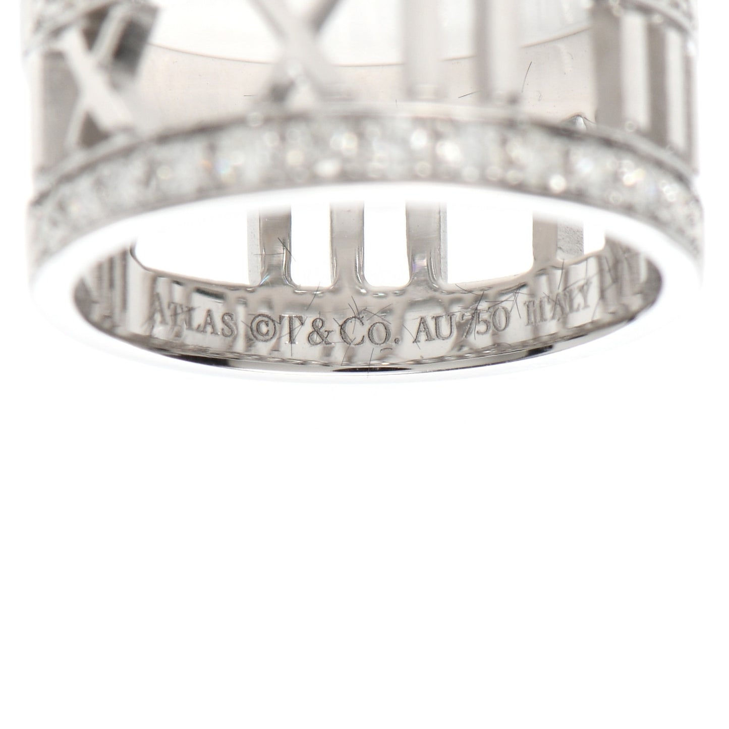 18K White Gold Diamond Wide Atlas Open Ring 50 5.5