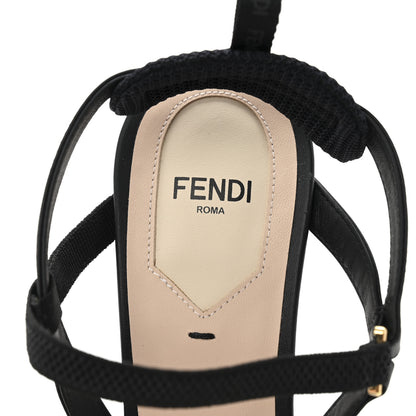 Fendi Organza Sequin Paillettes Colibri Lite 85mm Slingback Pumps 39 Black 8 of 8
