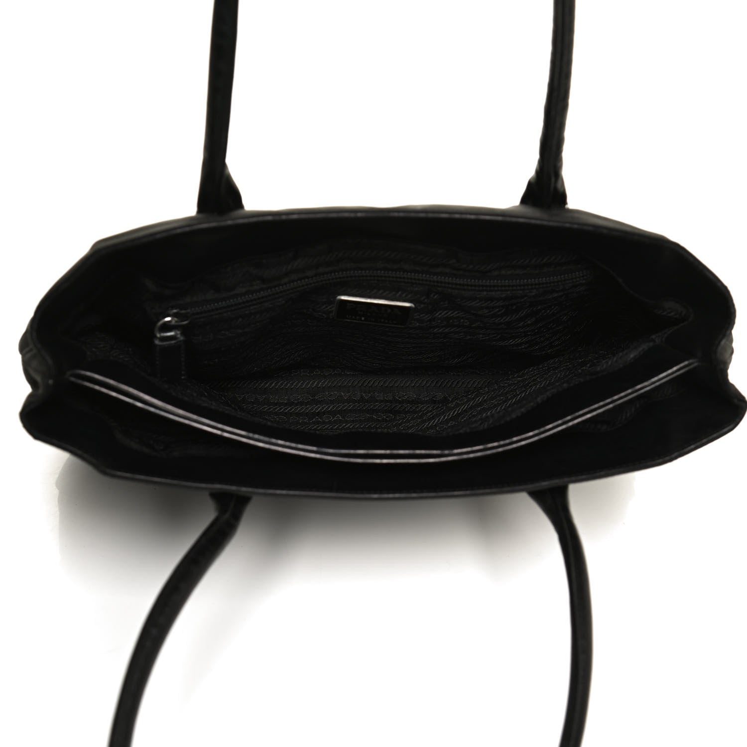 Prada Tessuto Nylon Soft Calf Tote Black 5 of 12