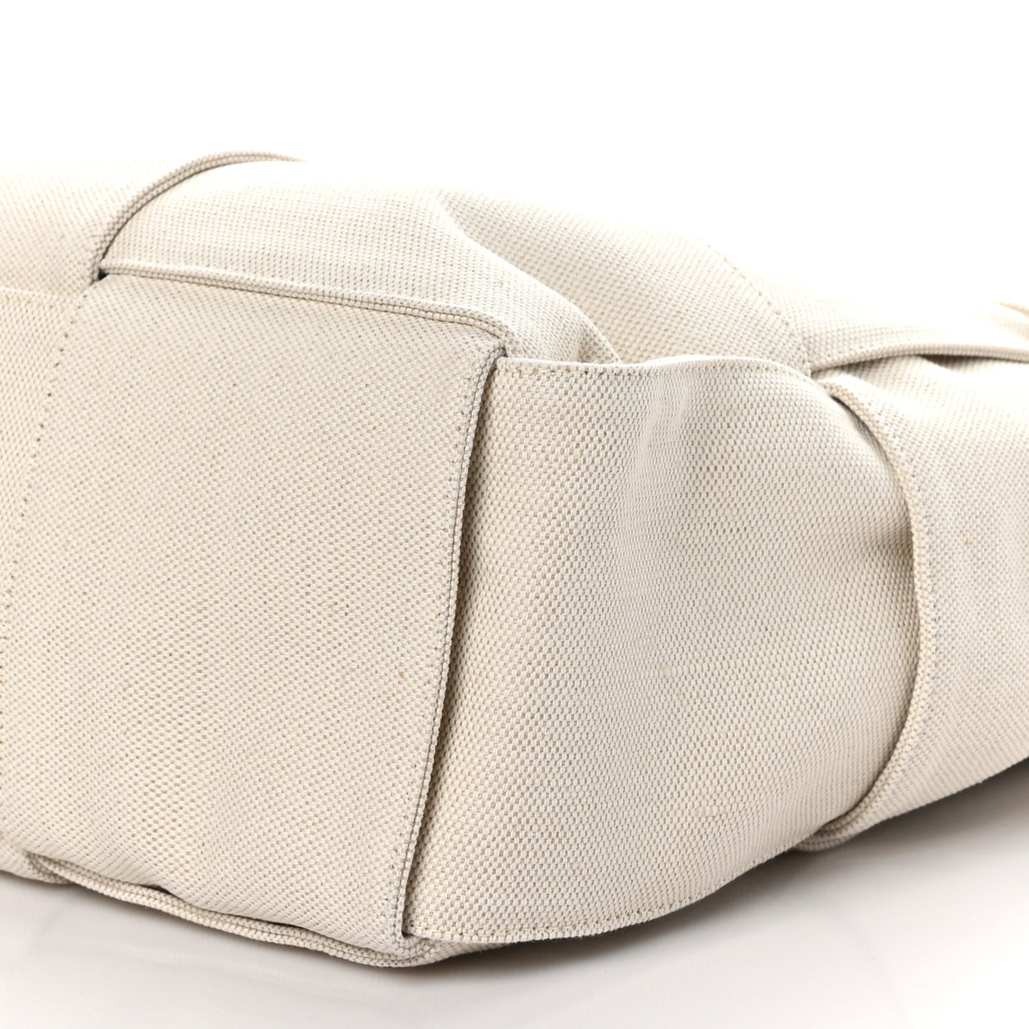 Canvas Intrecciato Large Arco Tote Beige Black