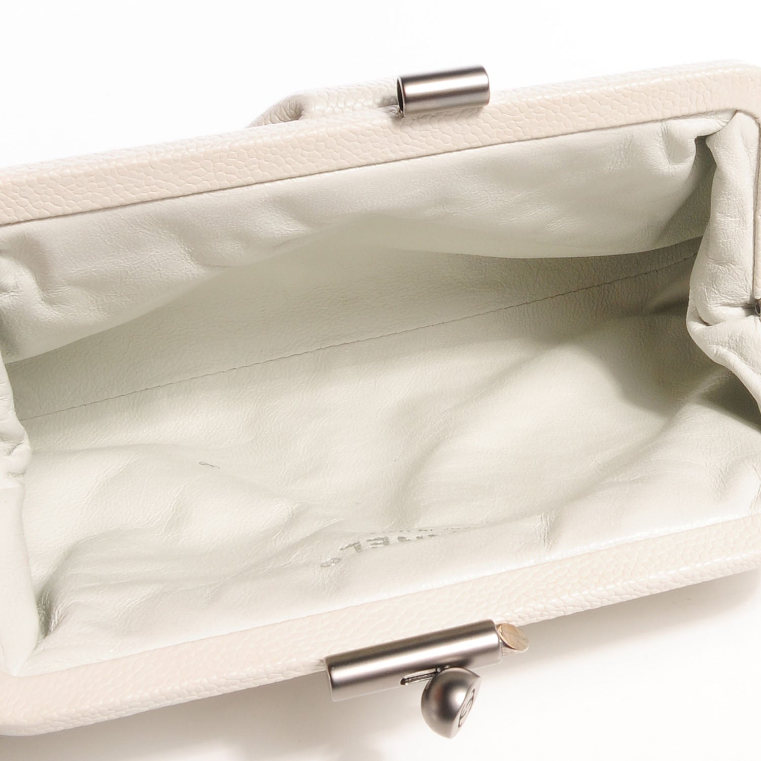 Chanel Caviar Pleated Clutch Off White 5 of 8