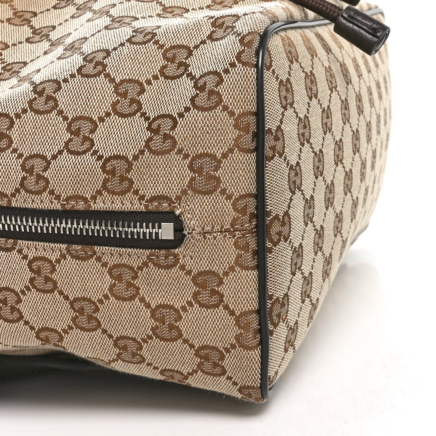 Monogram Dollar Calfskin O Drawstring Backpack Beige Ebony Testa di Moro Dark Chocolate