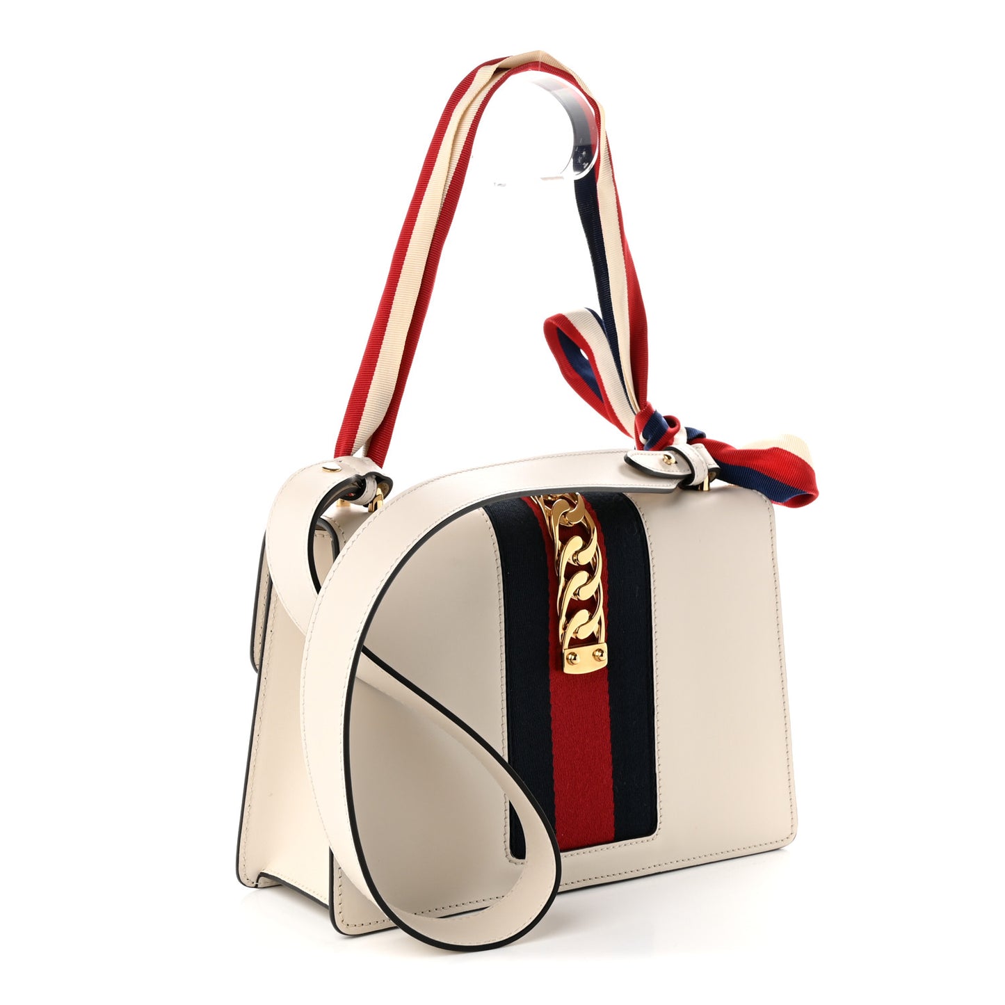 Calfskin Small Sylvie Shoulder Bag Off White