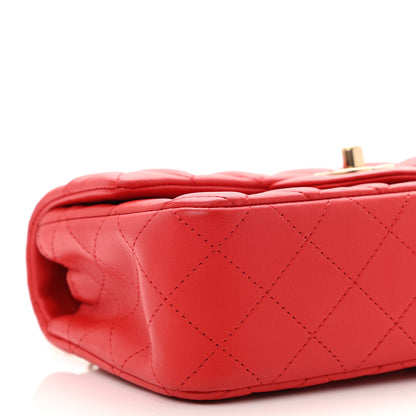 Chanel Lambskin Quilted Mini Rectangular Flap Red 9 of 11