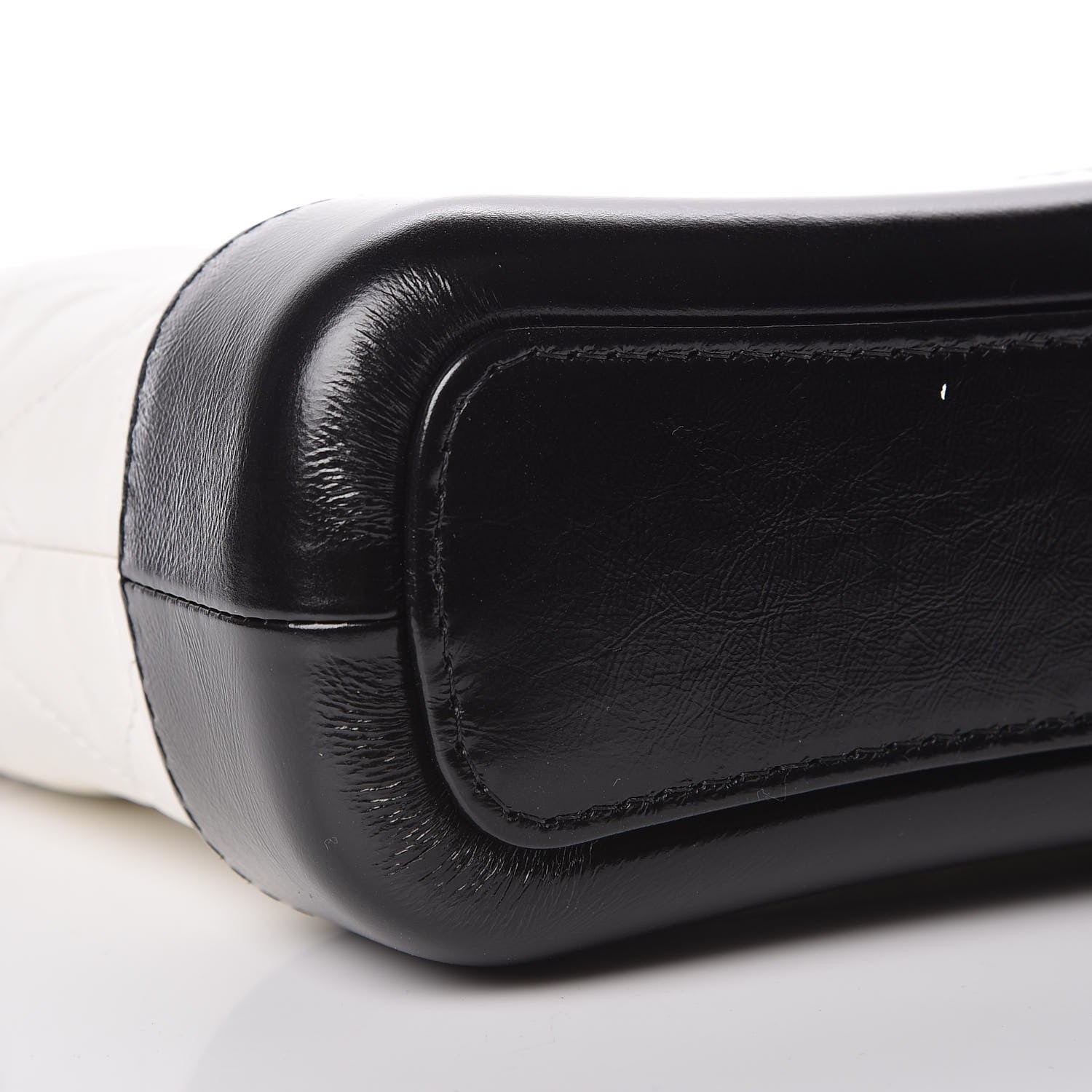 Chanel Aged Calfskin Quilted Small Gabrielle Hobo Black White 8 of 9