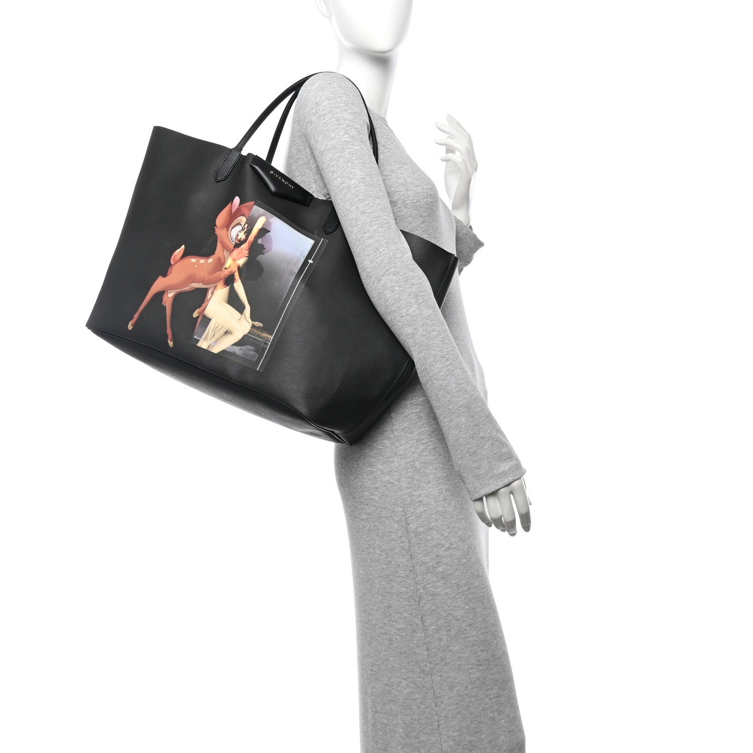 Givenchy Textured Coated Canvas Bambi Print Large Antigona Tote Black 2 of 13