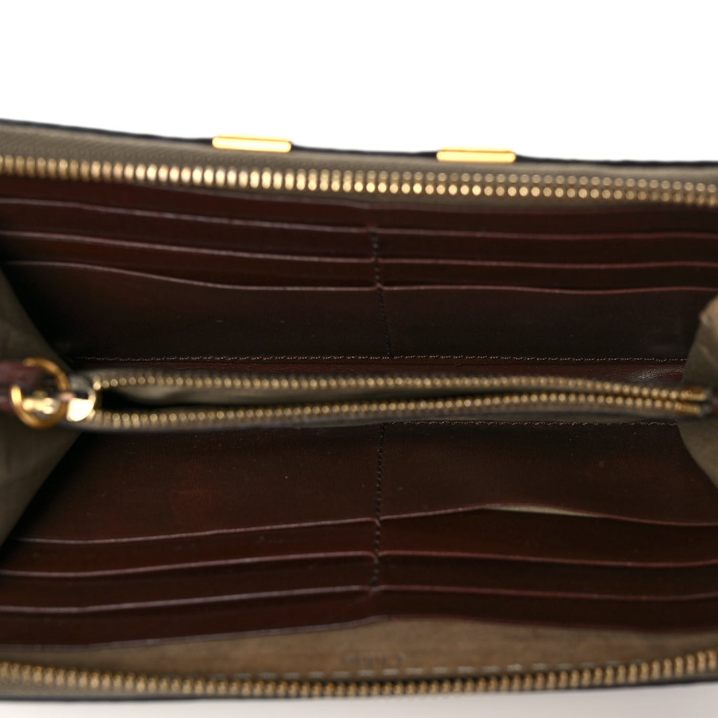 Grained Calfskin Marcie Long Zip Around Wallet Nut