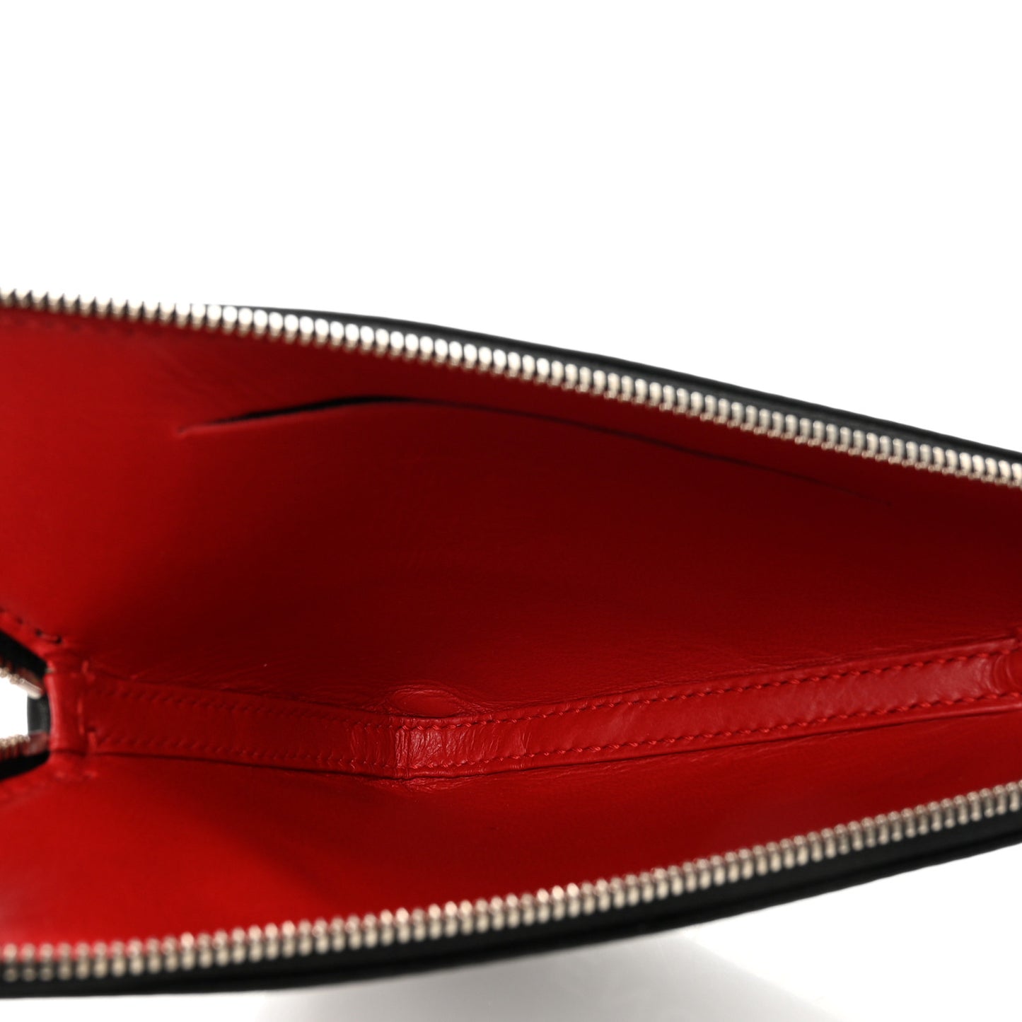 Shiny Day Calfskin M Triangle Pouch Black