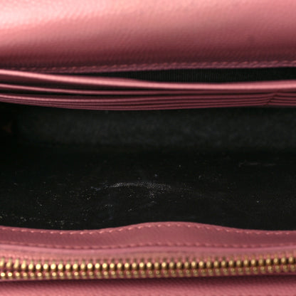 Saint Laurent Grain De Poudre Matelasse Chevron Monogram Chain Wallet Indian Pink 7 of 8