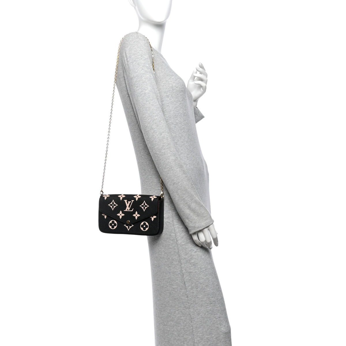 Louis Vuitton Empreinte Monogram Giant Felicie Pochette Black Beige 2 of 10