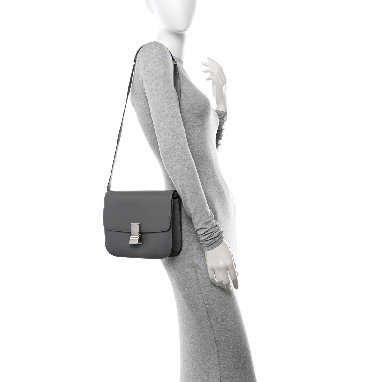 Smooth Calfskin Medium Classic Box Flap Bag Storm