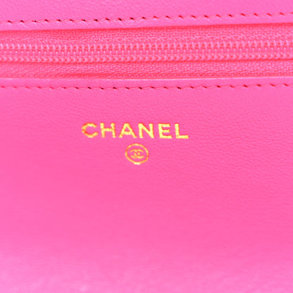 Chanel Lambskin Quilted Chanel 19 Wallet On Chain WOC Dark Pink 6 of 12