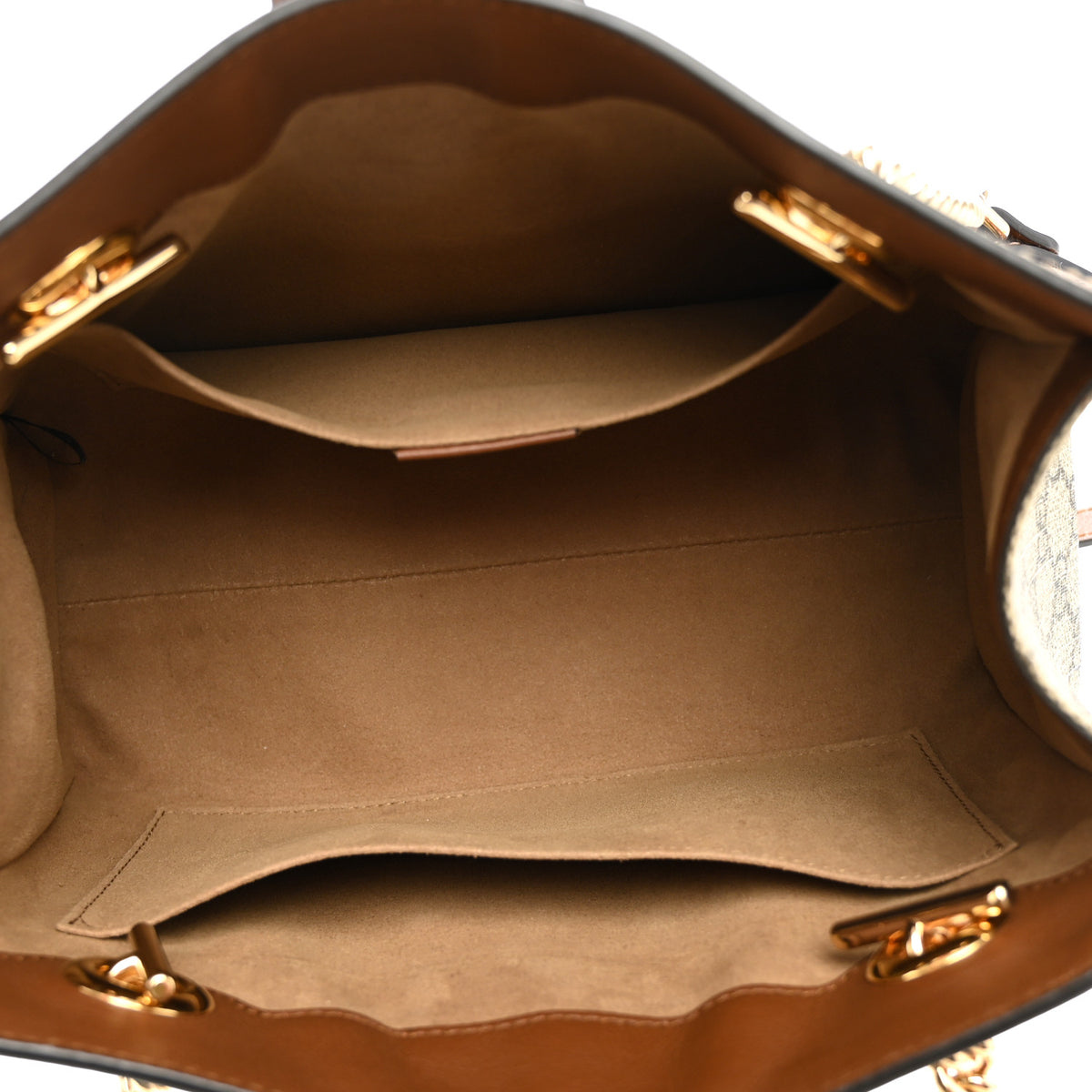 Gucci GG Supreme Monogram Calfskin Small Padlock Tote Beige Ebony Tuscany 5 of 10