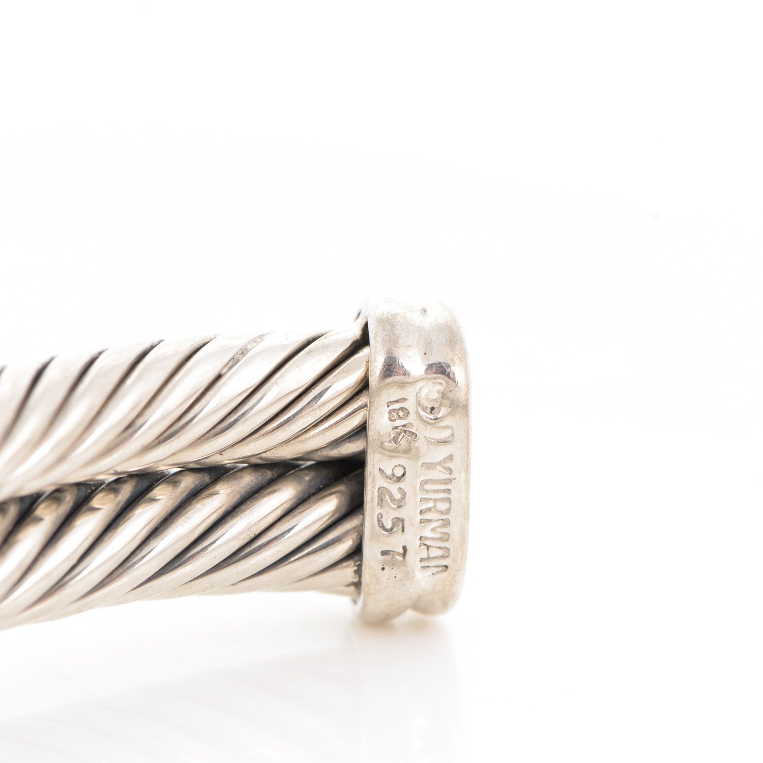 David Yurman Sterling Silver Diamond 10mm Crossover X Cuff 4 of 4