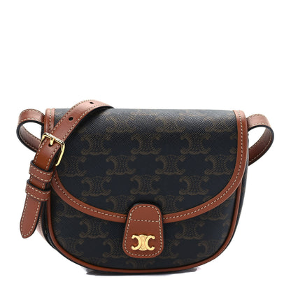 Celine Canvas Calfskin Triomphe Mini Besace Tan 1 of 9