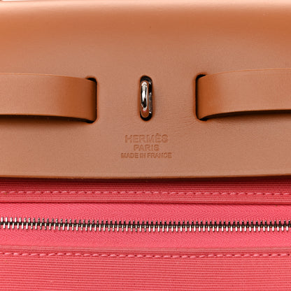 Hermes Vache Hunter Toile Herbag Zip 31 PM Rose Azalee Natural 7 of 12