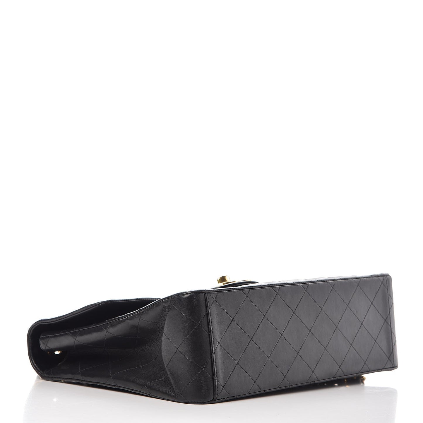 Lambskin Quilted XL Jumbo Single Flap Black