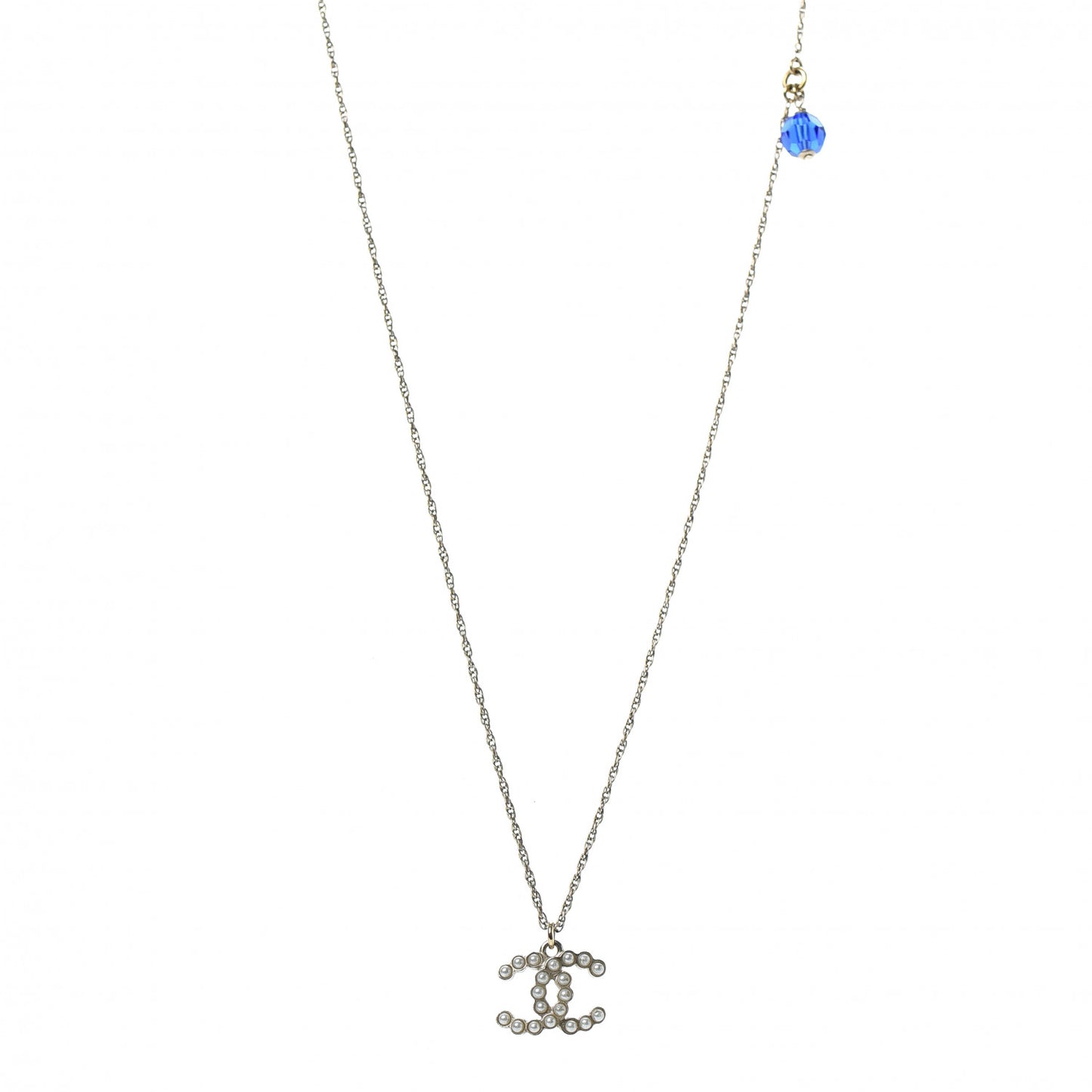 Pearl CC Pendant Necklace Gold