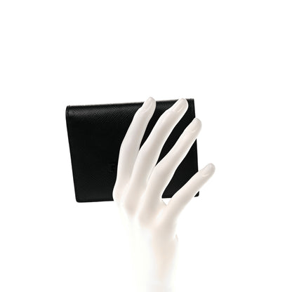 Prada Saffiano Shine Bi-Fold Wallet Black 2 of 8
