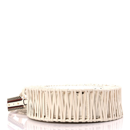 Stella McCartney Raffia Eco Alter Nappa Perforated Logo Round Crossbody Bag Natural 4 of 10