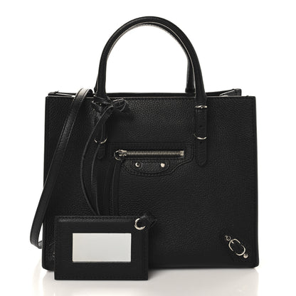 Balenciaga Grained Calfskin Papier Mini A4 Zip Around Tote Black 3 of 11