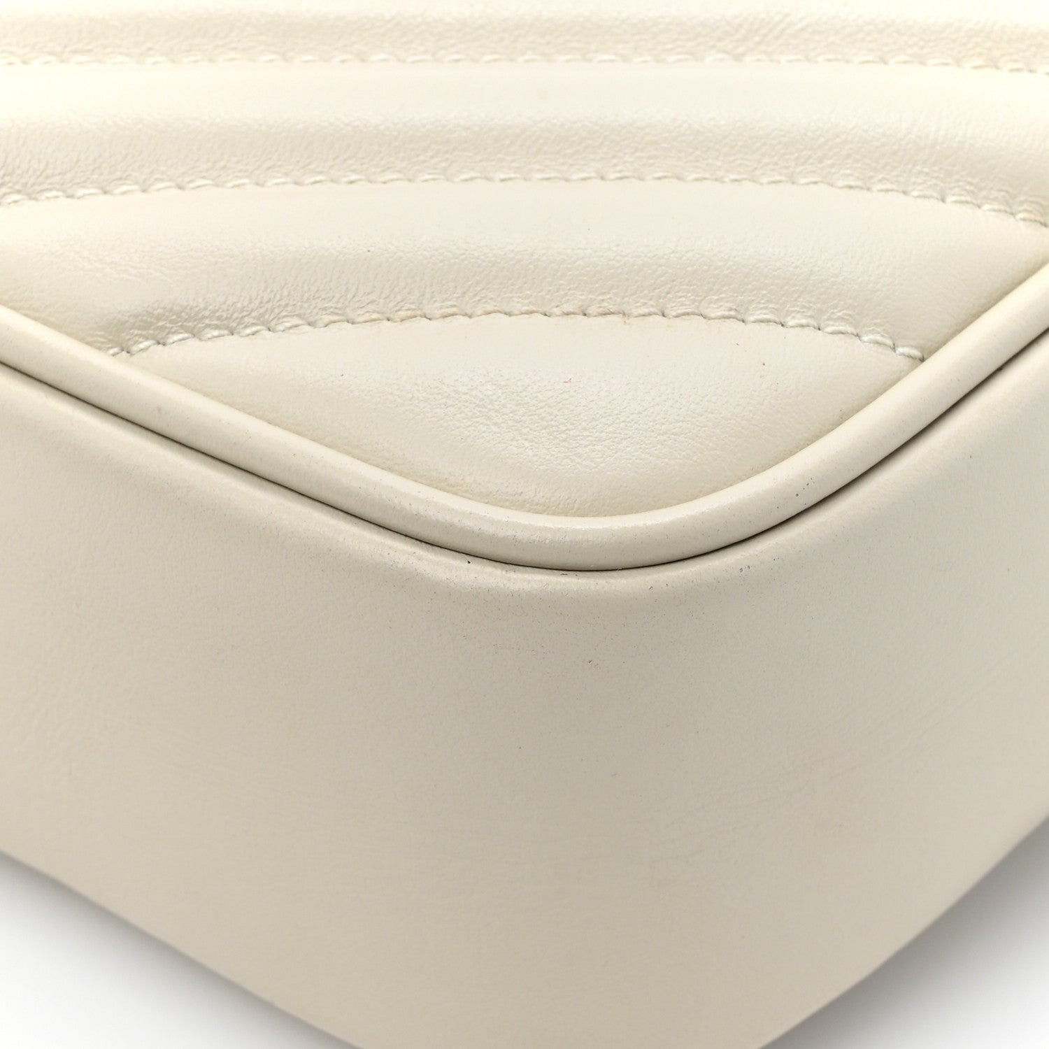 Saint Laurent Calfskin Matelasse Monogram Lou Camera Bag Crema Soft 16 of 17