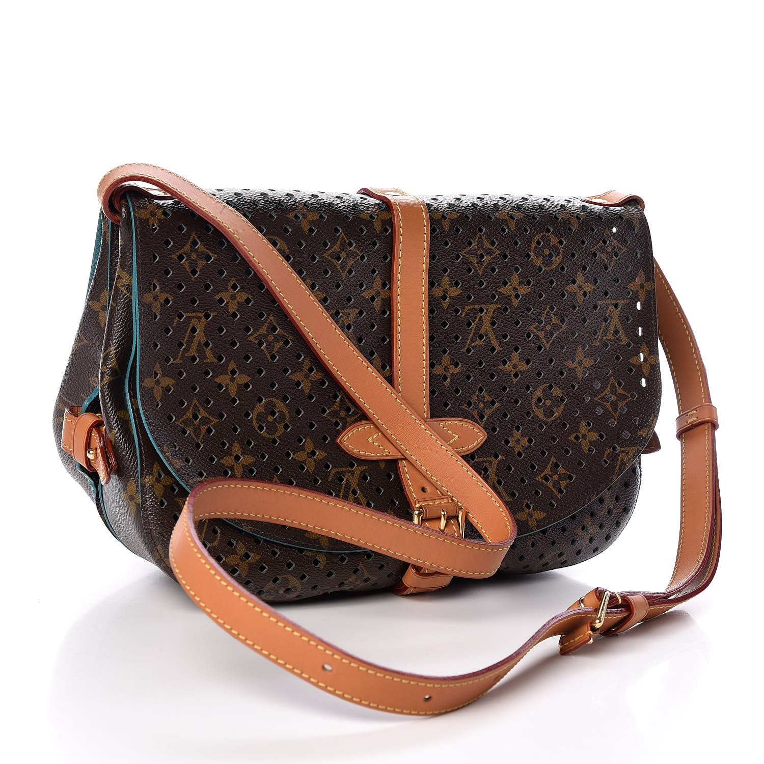 Louis Vuitton Monogram SC Flore Saumur Teal 3 of 9