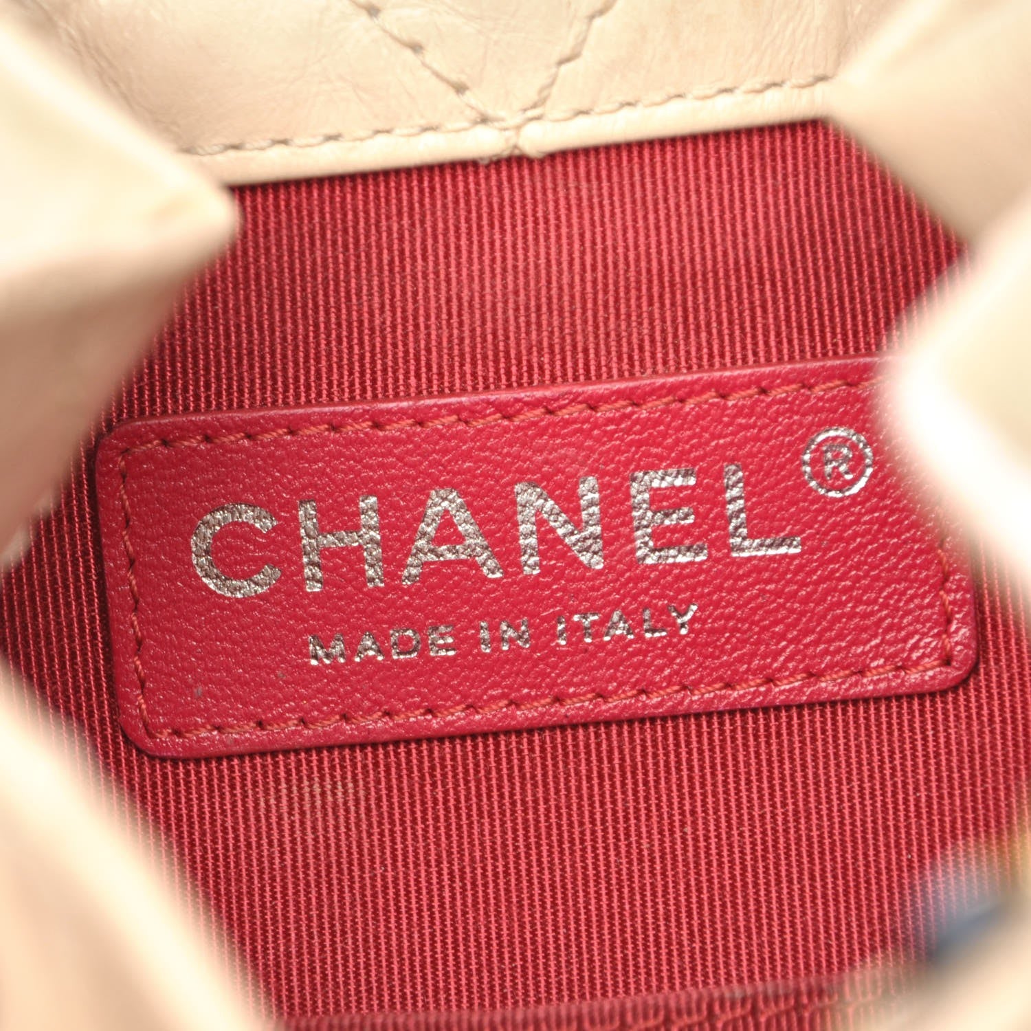 Chanel Aged Calfskin Quilted Small Gabrielle Backpack Beige Black 6 of 6