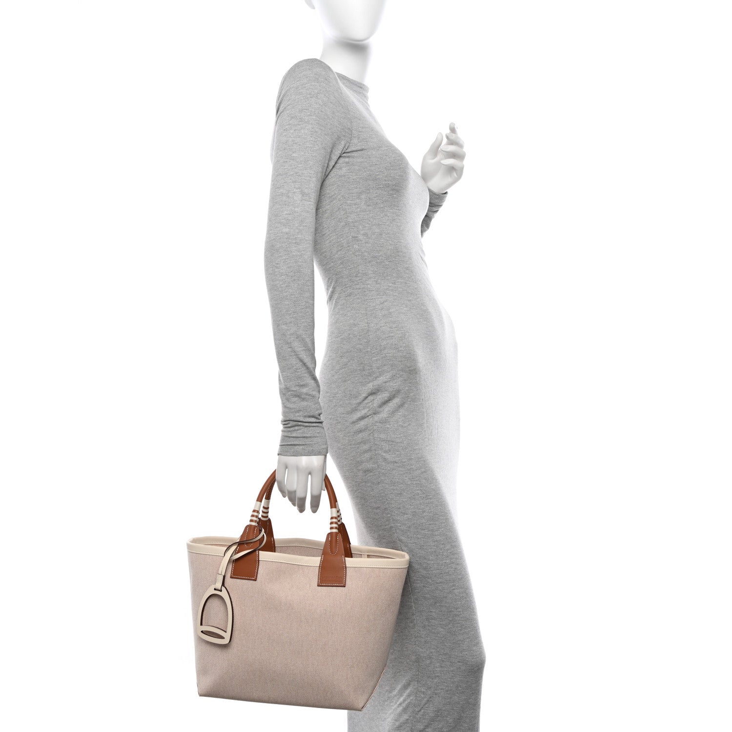 Hermes Military Toile Canvas Swift Steeple 25 Bag Gold 2 of 11