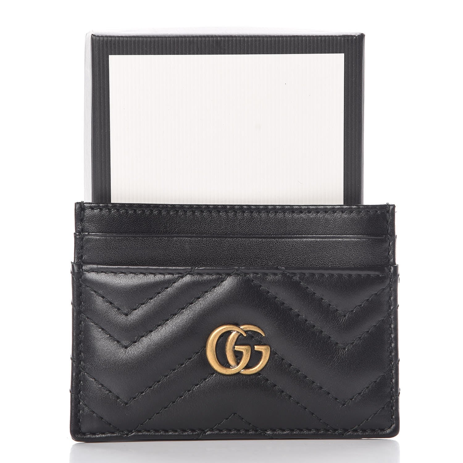 Gucci Calfskin Matelasse GG Marmont Card Holder Black 7 of 7