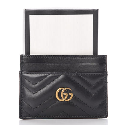 Gucci Calfskin Matelasse GG Marmont Card Holder Black 7 of 7